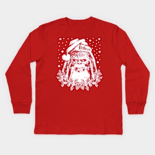 Bigfoot Santa Claus Kids Long Sleeve T-Shirt